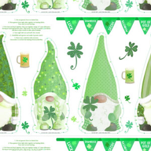 Luck Of The Gnomes By Kanvas Studio For Benartex - Digital - Panel - White/Green