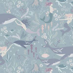 Sound Of The Sea By Cassandra Connolly For Lewis & Irene - Sirens Spell - Dusky Turquoise