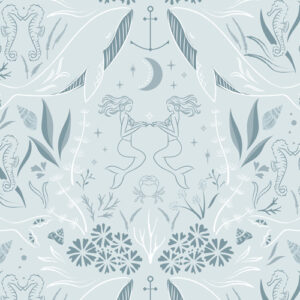 Sound Of The Sea By Cassandra Connolly For Lewis & Irene - Enchanted Ocean - Sky Blue