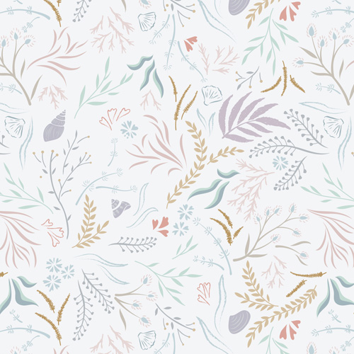 Sound Of The Sea By Cassandra Connolly For Lewis & Irene - Seaweed Sway - Sea Mist Blue