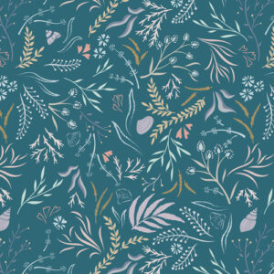 Sound Of The Sea By Cassandra Connolly For Lewis & Irene - Seaweed Sway - Aegean Blue