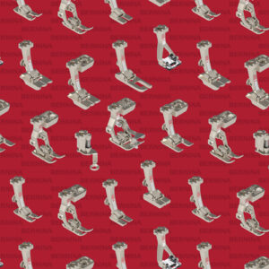 Bernina\'s Sewing Feet By Benartex - Digital -  Red