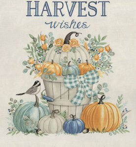 Harvest Wishes By Deb Starin For Moda - 24" X 44" Panel - Whitewashed