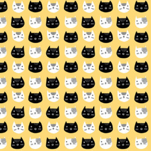 Cosmo Cats By Terry Runyan For Benartex - Digital - Yellow