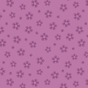 Paws And Claws By Lewis & Irene - Paw Flowers On Purple