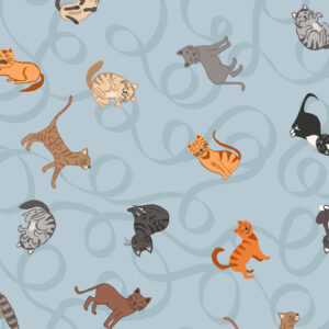 Paws And Claws By Lewis & Irene - Cats On Light Blue