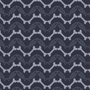 Paws And Claws By Lewis & Irene - Herring Bone On Dark Blue
