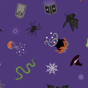 Cast A Spell By Lewis & Irene - Spooky Halloween On Purple - Metallic