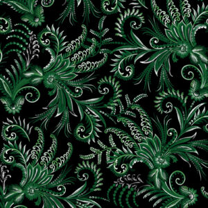 Winterberry Floral By Kanvas Studio For Benartex - Pearlescent - Green