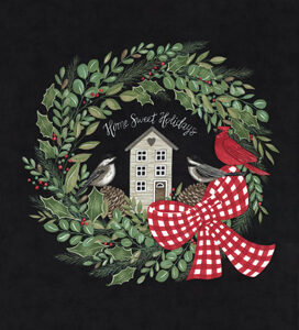 Holidays At Home By Deb Strain For Moda - 24" X 44 Panel - Charcoal Black