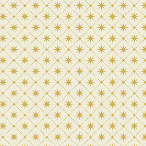 Yuletide By Lewis & Irene - Gold Metallic Stars On Cream