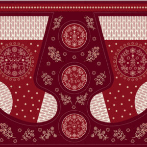 Saariselka By Lewis & Irene - Red Stocking Panel 36" X 44" - Digital