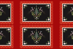 Yuletide By Lewis & Irene - Yuletide Placemat Panel With Gold Metallic - Digital