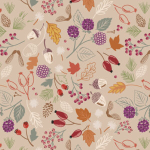 Squirrelled Away By Lewis & Irene - Woodland Harvest On Light Taupe