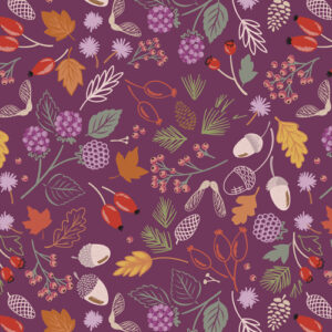 Squirrelled Away By Lewis & Irene - Woodland Harvest On Soft Mulberry Purple