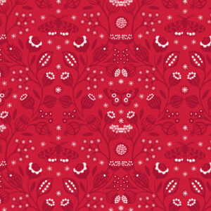 Winter Botanical By Lewis & Irene - Winter Botanical On Red With Pearl