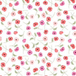 Poppies By Lewis & Irene - Multi Poppies On White