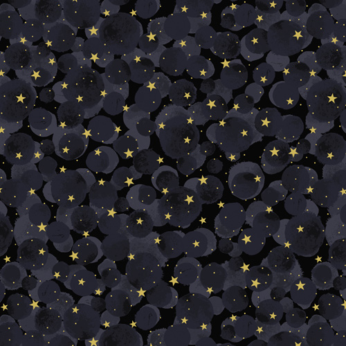 Celestial By Lewis & Irene - Celestial Black Bumbleberries With Gold Metallic