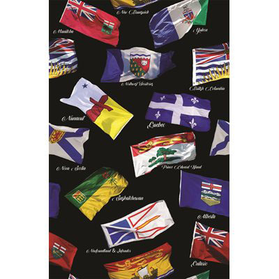 Canadian Road Trip By Hoffman Exclusive For Trendtex Fabrics - Digital - Flags - Black