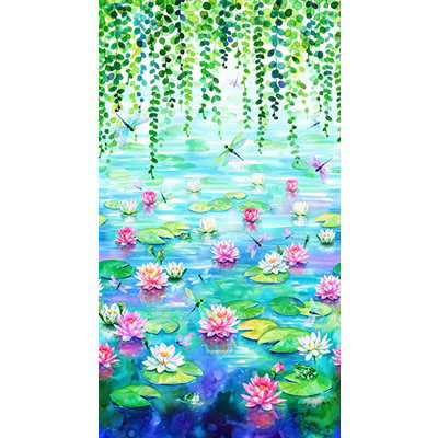 Wading With Water Lilies By Hoffman - Digital Print - Water Lily