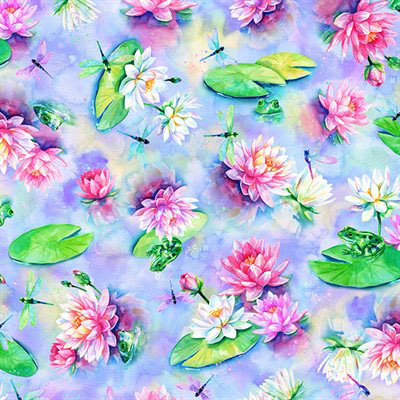 Wading With Water Lilies By Hoffman - Digital Print - Lilly