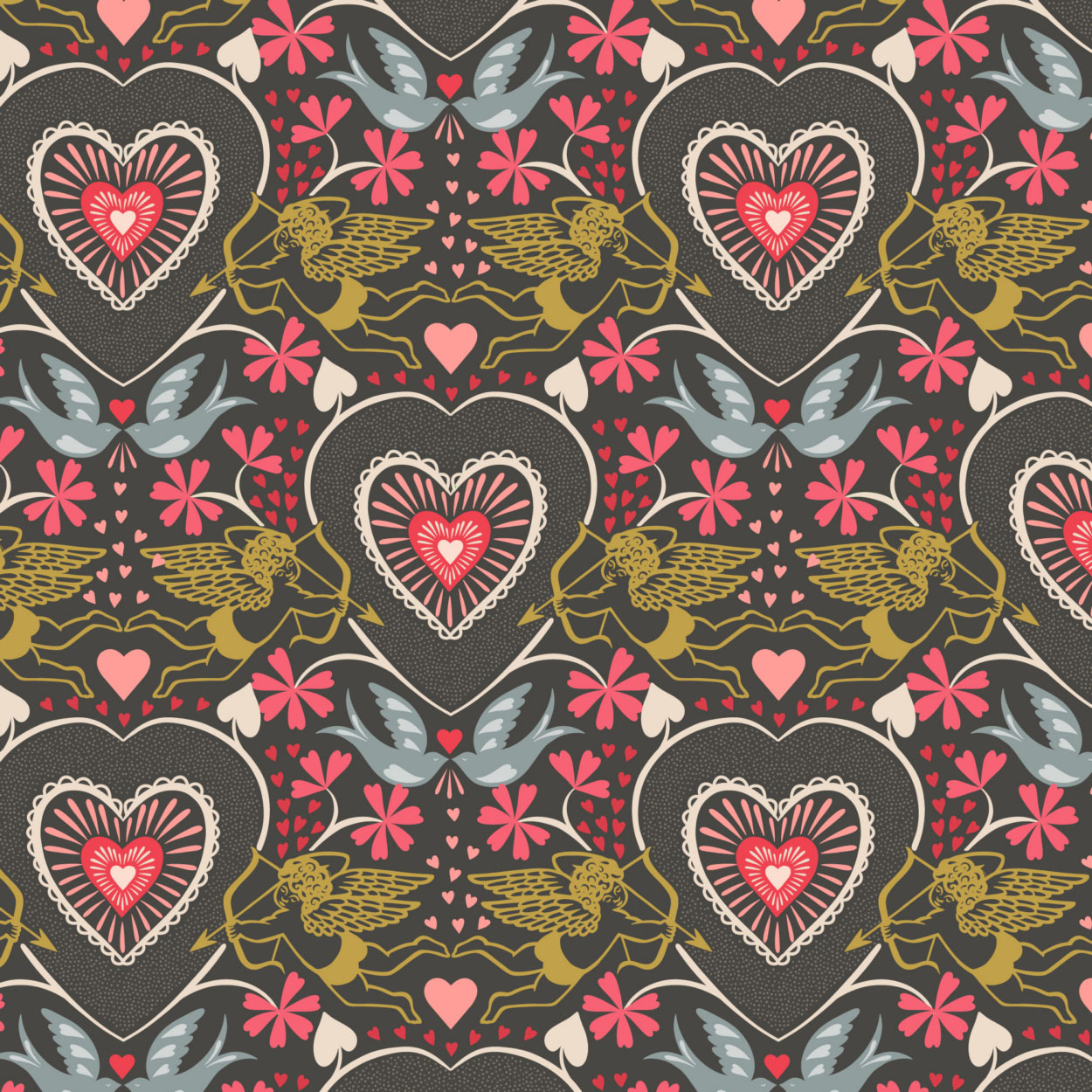 All We Need Is Love By Lewis & Irene - All We Need Is Love On Charcoal Grey (With Gold Metallic)