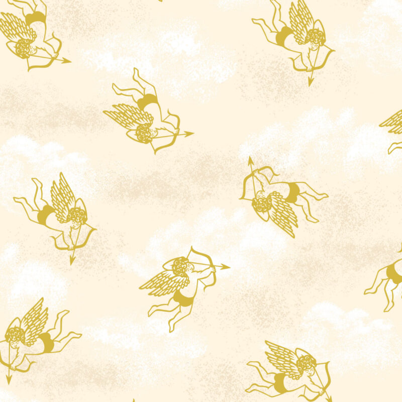 All We Need Is Love By Lewis & Irene - Gold Metallic Cherubs On Cream