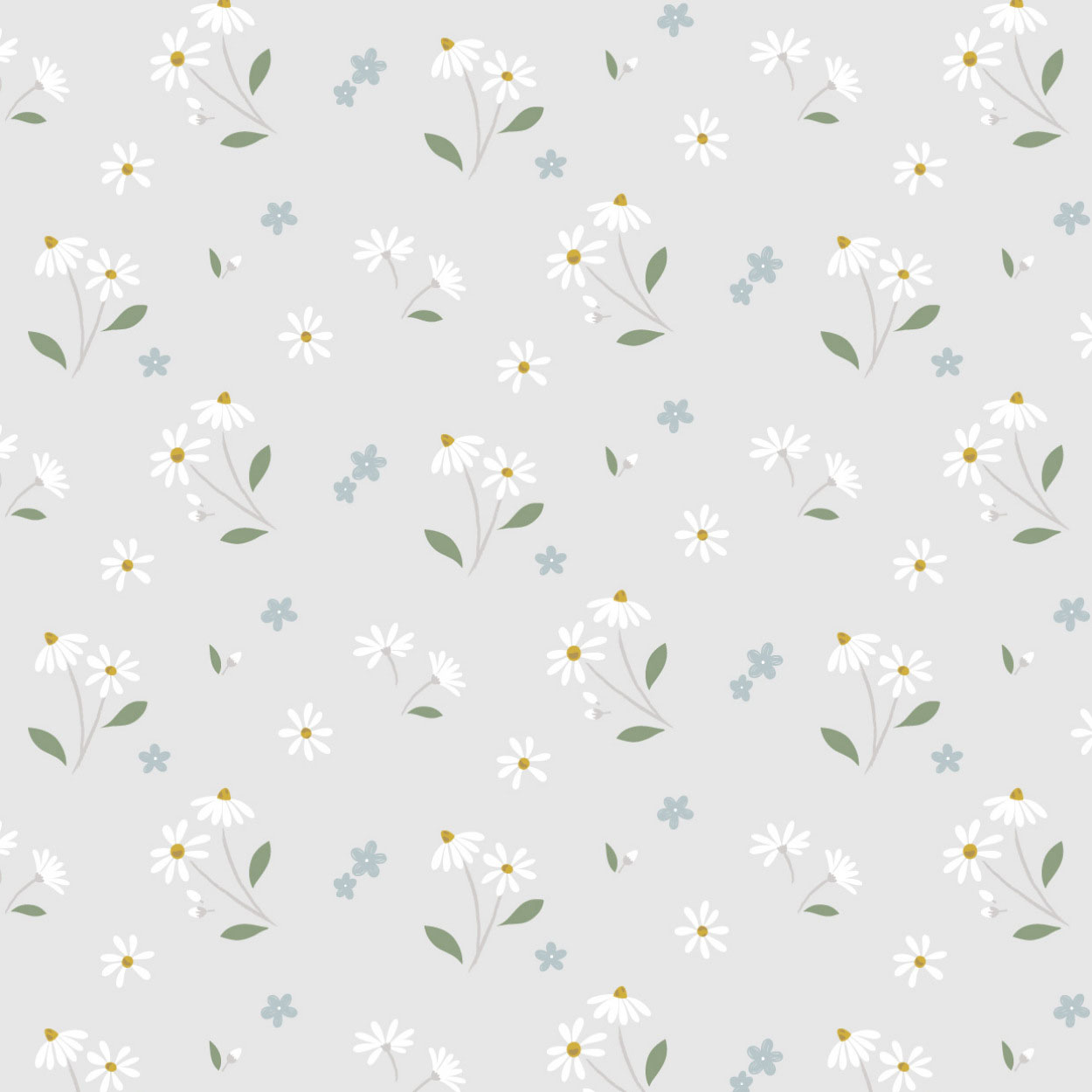 Floral Song By Cassandra Connolly For Lewis & Irene - Daisies Dancing Pale Grey