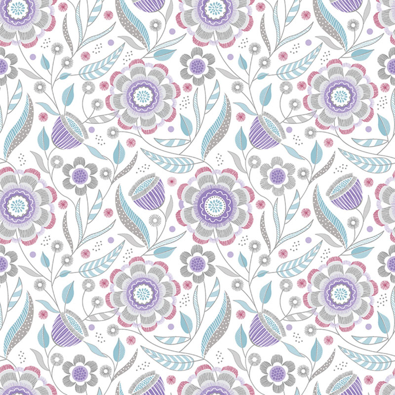 Stitch Garden By Contempo Studio For Benartex - Purple/Grey