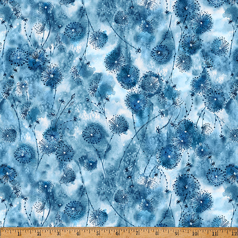 Step Into Spring By Hoffman  - A Hoffman Spectrum Print Dusty Blue