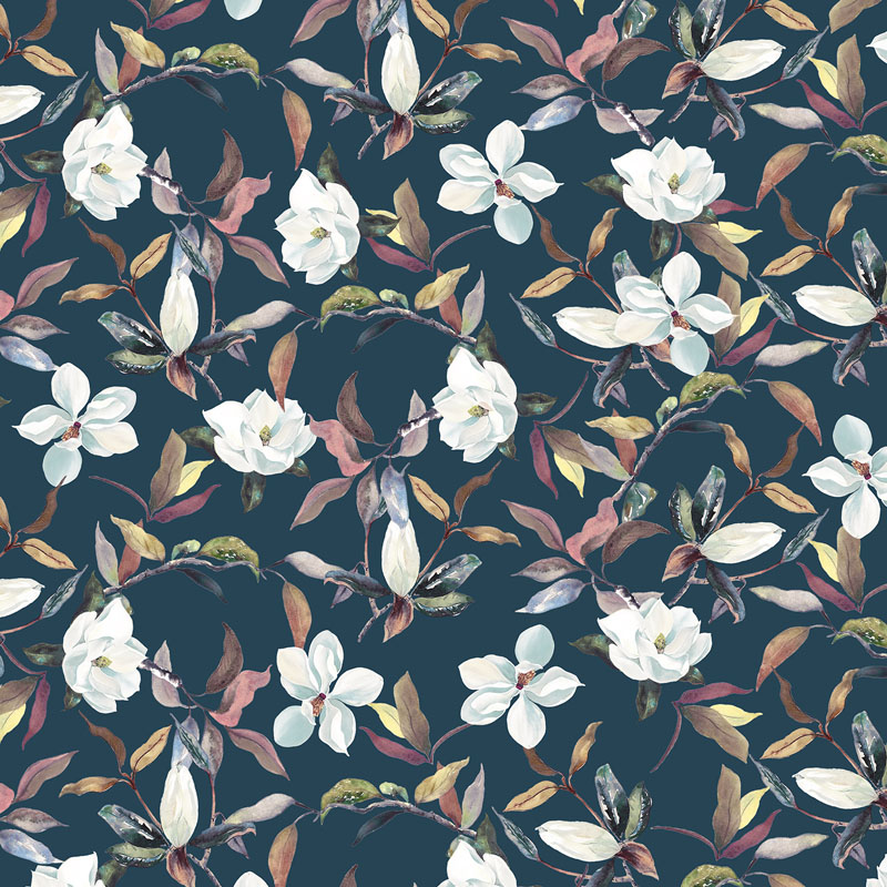 Floral Serenade By Tracy Moad By Rjr Fabrics - Digiprint - Navy
