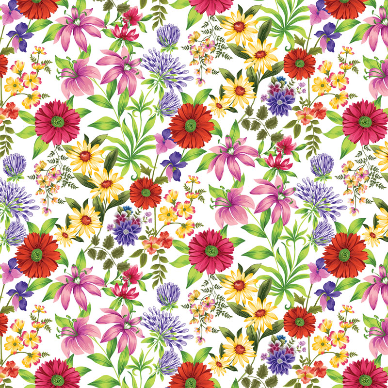 Inspired Blooms By Shannon Roberts For Benartex - Digitally Printed - White/Multi