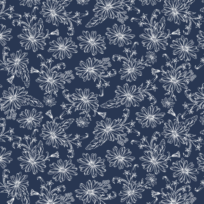 Dear Dahlia By Rjr Studio For Rjr Fabrics - Navy