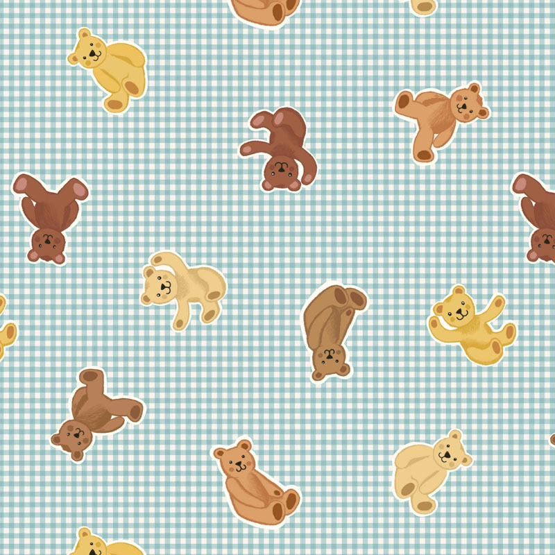 Teddy Bears Picnic By Lewis & Irene - Teddy Bears On Duck Egg Blue