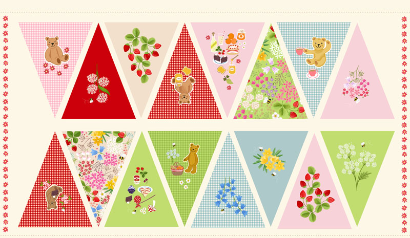 Teddy Bears Picnic By Lewis & Irene - Teddy Bears Picnic Bunting Panel