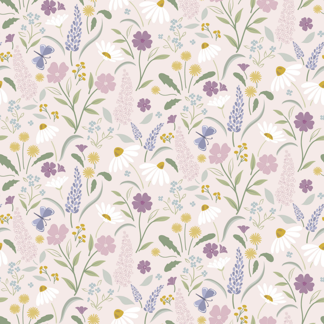 Floral Song By Cassandra Connolly For Lewis & Irene - Bloom Light Pink