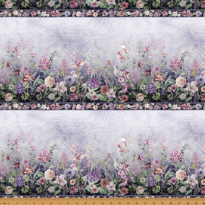 Botanical Charm By Hoffman - A Hoffman Spectrum Print - Amethyst