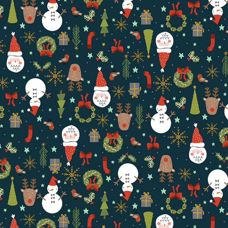 Christmas Lane By Rjr Studio For Rjr Fabrics - Navy