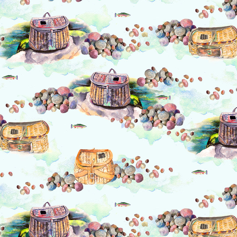 Daily Catch By Tracy Moad For Rjr Fabrics - Celeste Digiprint Fabric