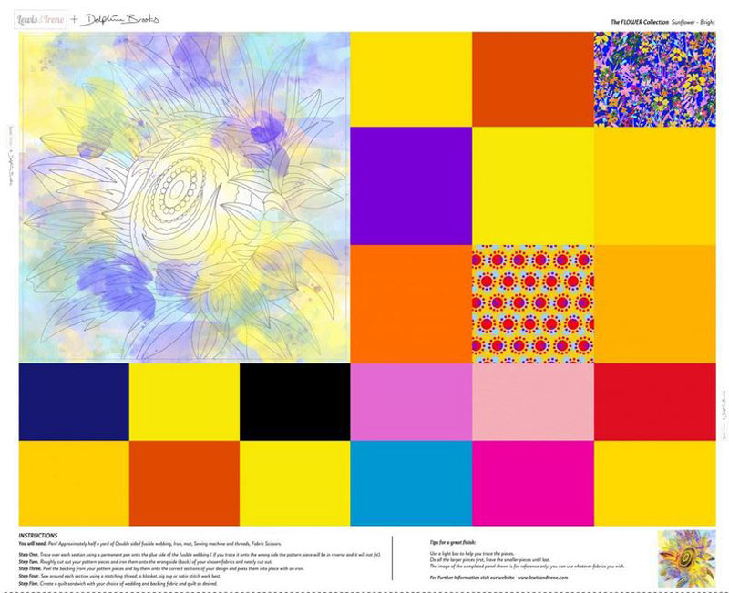 The Flower Collection By Delphine Brooks For Lewis & Irene - Sunflower - Bright - Digital Panel