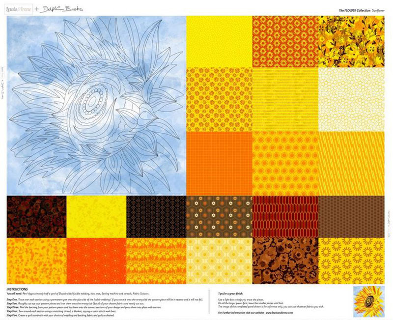 The Flower Collection By Delphine Brooks For Lewis & Irene - Sunflower - Natural - Digital Panel