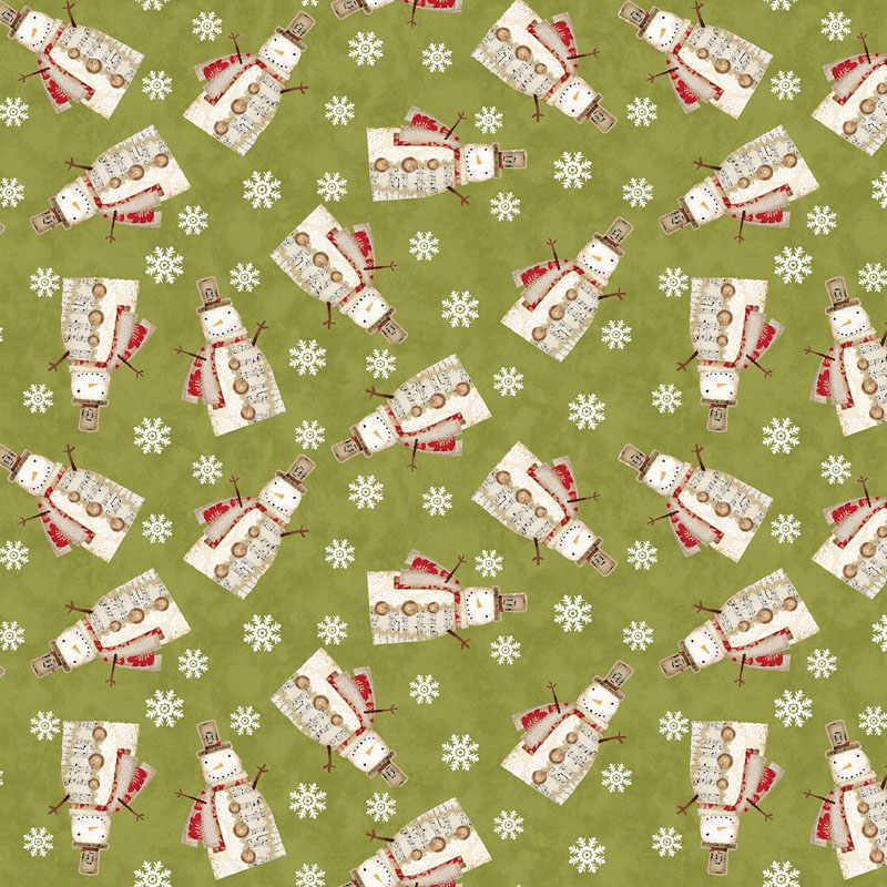 White Christmas By Contempo For Benartex - Digitally Printed - Green