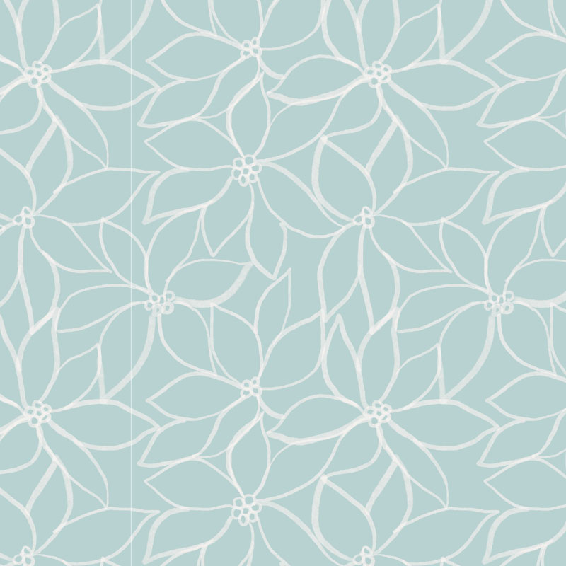 Hajime By Stuart Hillard For Lewis & Irene - Linear Flower Light Blue