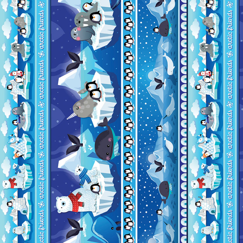 Arctic Friends By Kanvas For Benartex - Digitally Printed - Blue