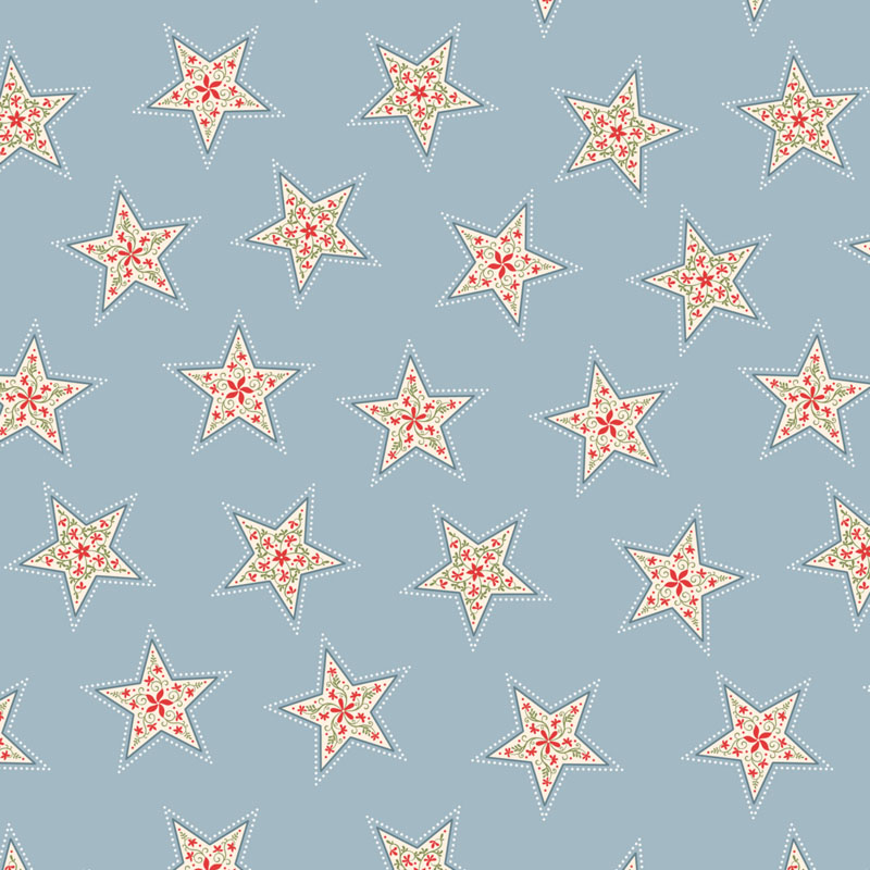 Peace & Joy By Lewis & Irene - Stars On Light Blue