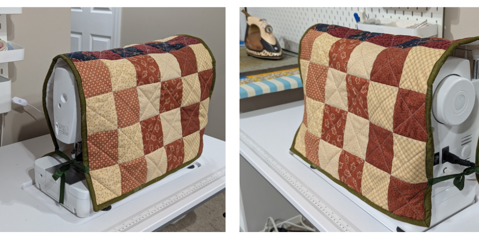 Quilt cover on sewing machine