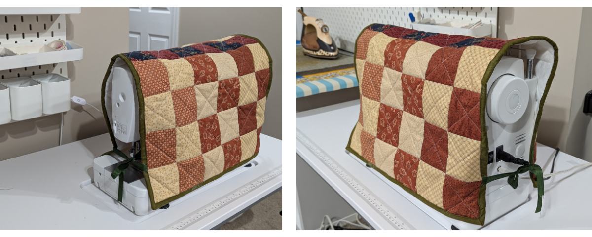 Quilt cover on sewing machine