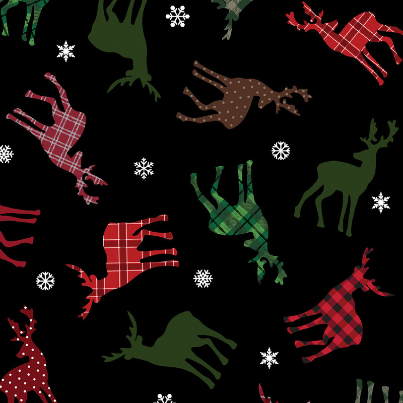 Holiday Farmhouse Plaid By Kanvas Studio For Benartex - Digitally Printed - Black