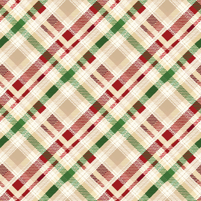 Holiday Farmhouse Plaid By Kanvas Studio For Benartex - Digitally Printed - Cream/Multi