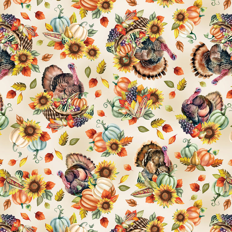 Give Thanks By Kanvas Studio For Benartex - Digitally Printed - Cream